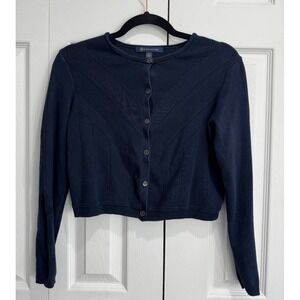 Brooks Brothers Cardigan Sweater Wome Small Navy Blue Button Winter Long Sleeve